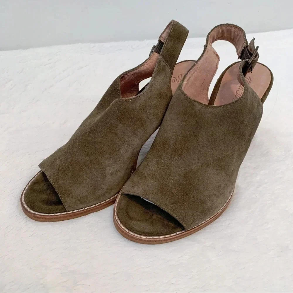 Madewell Green Suede Slingback Cary Sandal - Picture 4 of 7